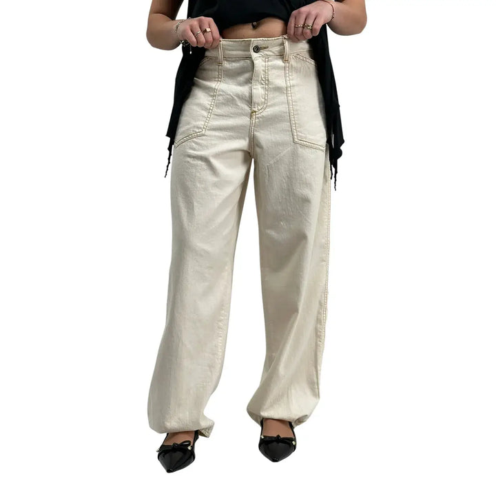 Kontatto, Pantaloni, Donna, Cotone, Bianco