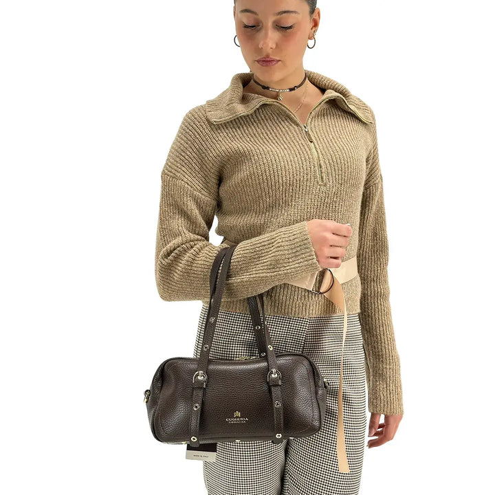 Koralline, Maglia con Cintura, Donna, Tessuto Misto, Sabbia