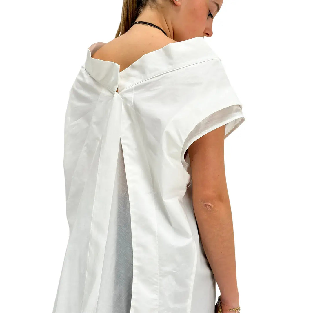 Meimeij, Blusa, Donna, Smanicata, Cotone, Bianco