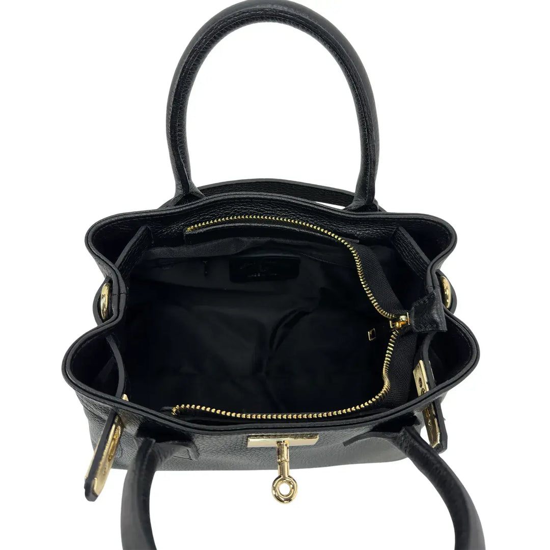 Bassini, Borsa, Donna, Aurora, Pelle, Nero