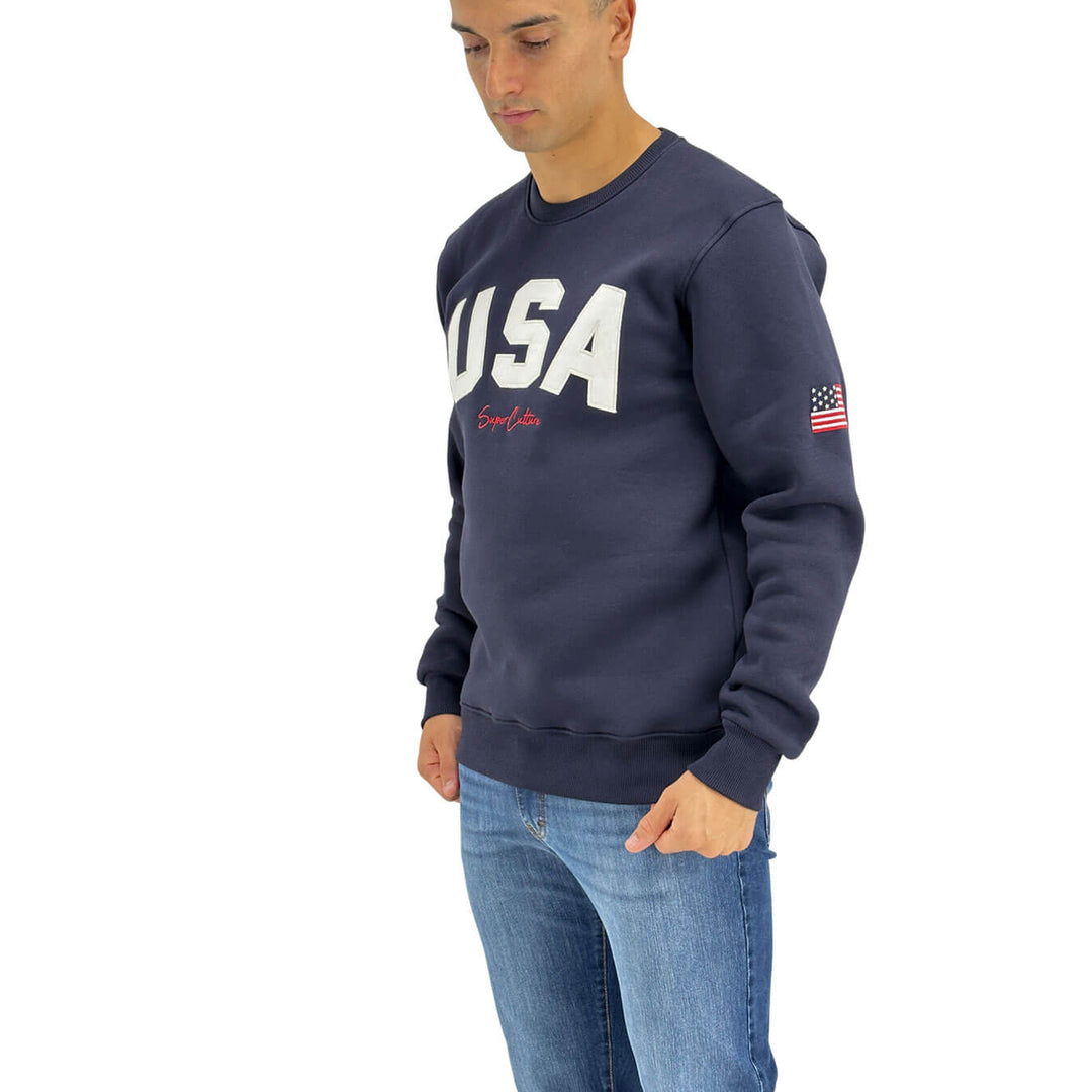 Superculture, Felpa, Uomo, Cotone, Blu