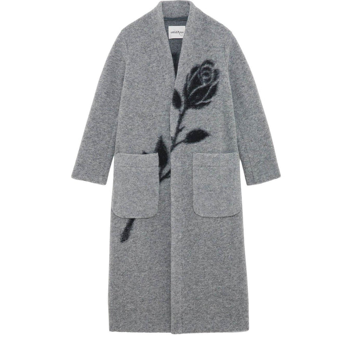 Ottod'Ame Cappotto Donna, Lungo, Monopetto, Misto Lana, Grigio