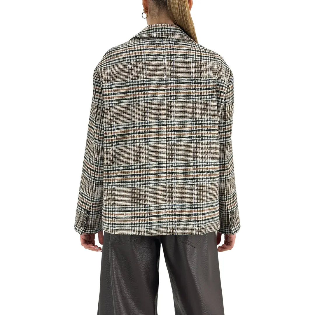 Tensione In, Giacca, Donna, Pied de Poule, Marrone