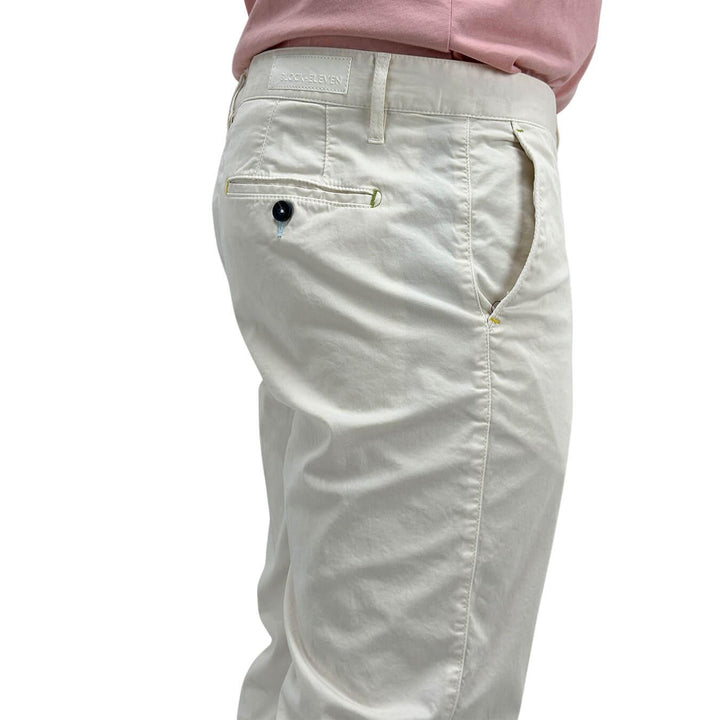 BL.11 Block Eleven Pantaloni Chino, Uomo, Slim Fit, Cotone, Bianco