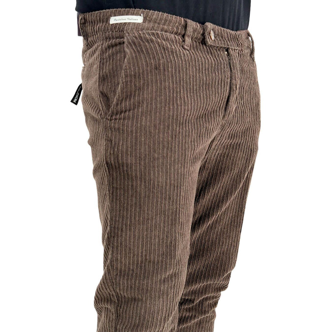 Moro Pantaloni Chino, Uomo, Regular Fit, Velluto, Marrone