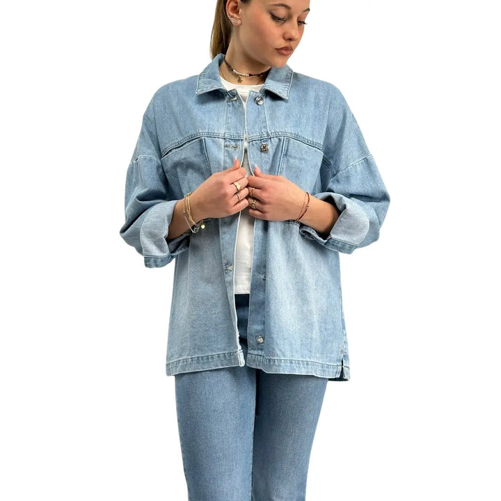 Bassini, Giubbotto Jeans, Donna, Cotone, Blu
