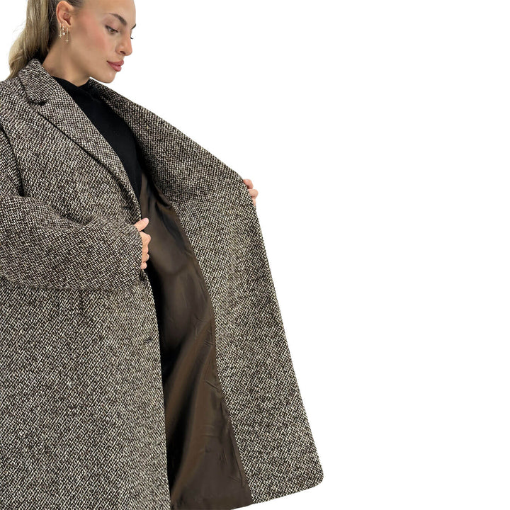 Ottod'Ame, Cappotto, Donna, Tessuto Misto, Marrone