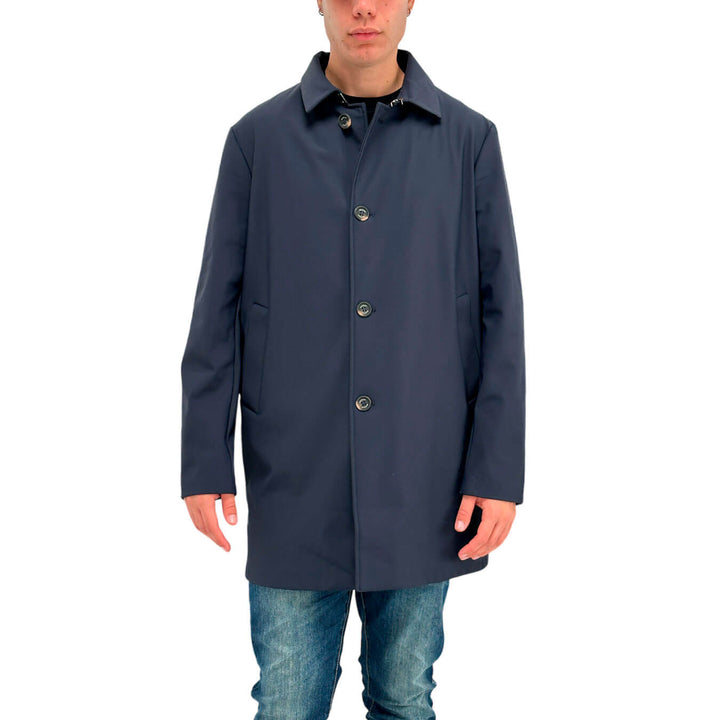 MarKup Men's Coat, Waterproof, Single Breasted, Nylon, Blue