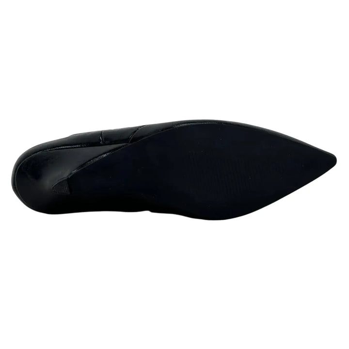 Bassini Stivaletto Donna Nero Arricciato in Ecopelle Effetto Used con Tacco 5 cm