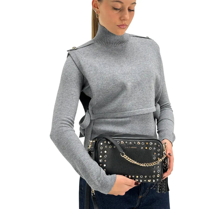 Koralline, Maglia Collo Alto, Donna, Tessuto Misto, Grigio