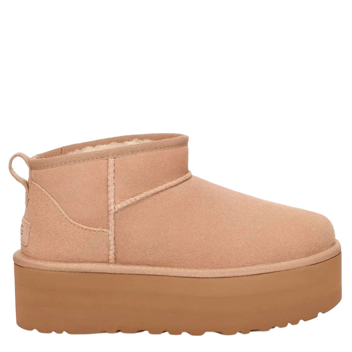 Ugg Stivali Donna, Classic Ultra Mini Con Plateau, Scamosciato, Sand