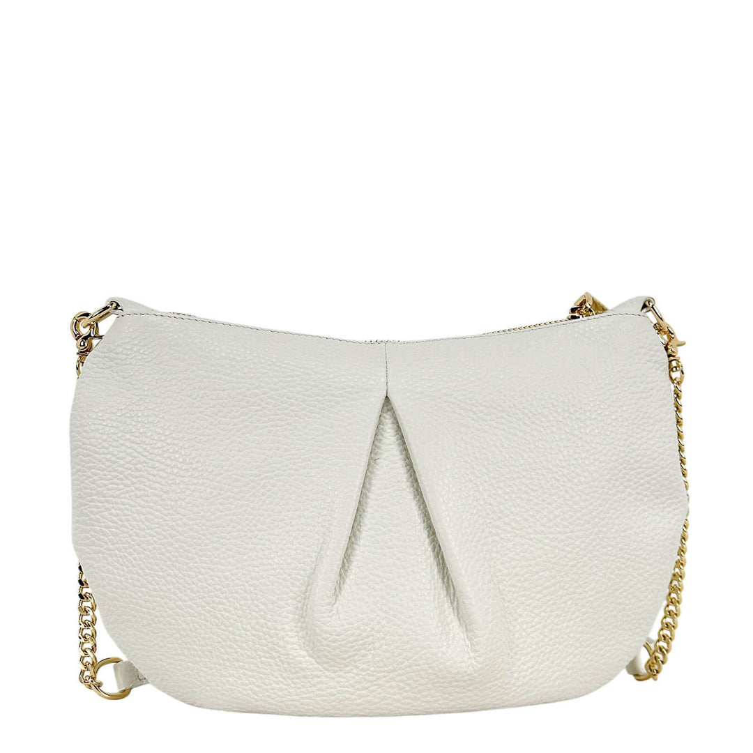 Cuoieria Fiorentina Emma Borsa Donna, Pouch Tracolla, Pelle, Bianco