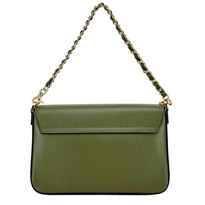 Cuoieria Fiorentina Eva Borsa Donna, Flap Bag, Tracolla, Pelle, Verde