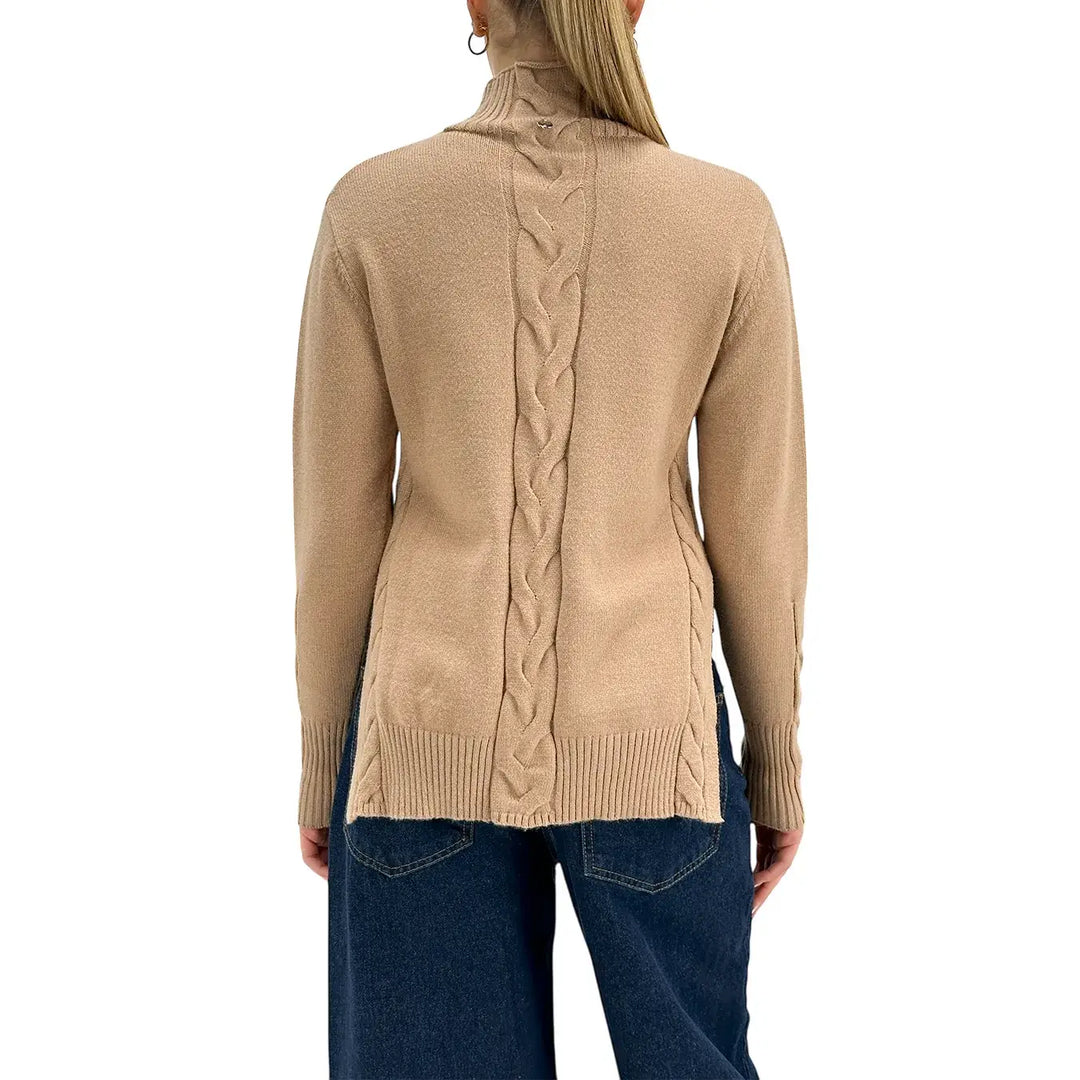 Markup, Maglia Collo Alto, Donna, Tessuto Misto, Beige