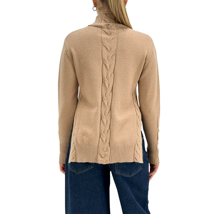 Markup, Maglia Collo Alto, Donna, Tessuto Misto, Beige