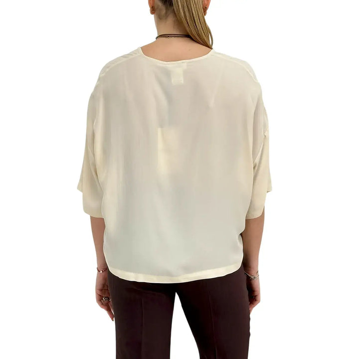 Ottod'Ame, Blusa, Donna, Tessuto Misto, Latte