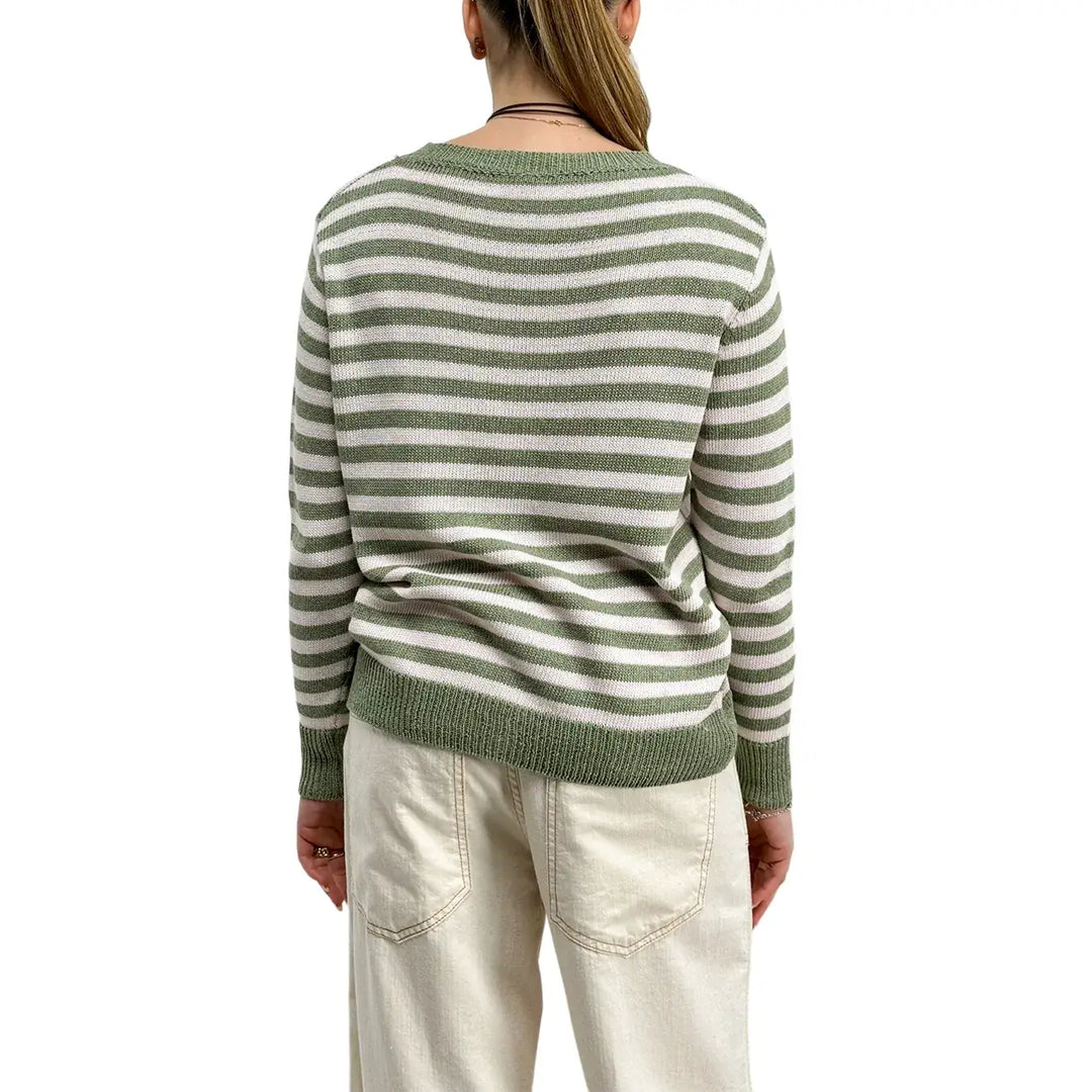 Bassini, Maglia a Righe, Donna, Cotone, Rosa e Verde