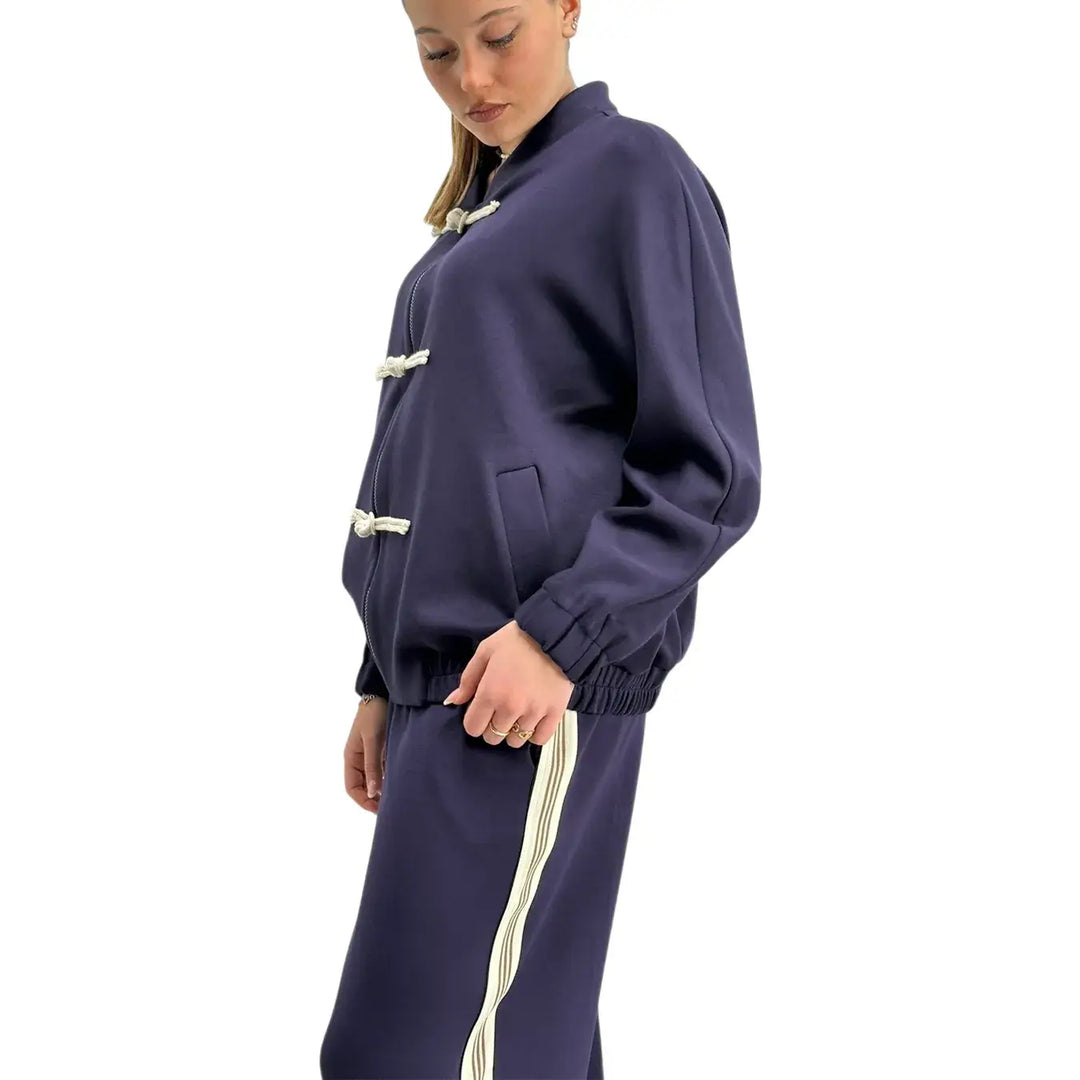 Kontatto, Bomber con Alamari, Donna, Blu