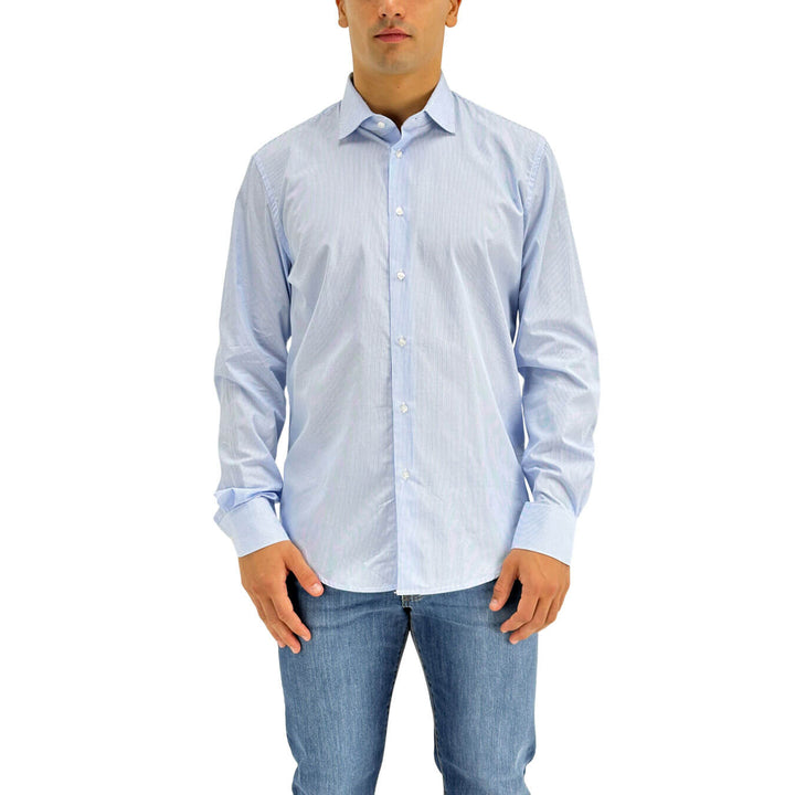 BL.11, Camicia, Uomo, Cotone, Azzurro