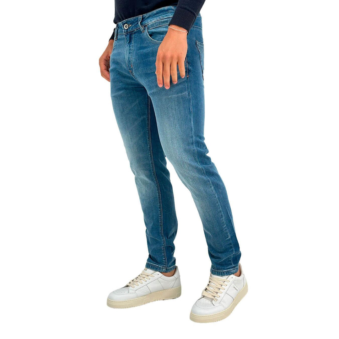 MarKup Pantaloni Uomo, Jeans, Denim, 5 Tasche, Cotone, Blu Medio - BassiniBoutique.it