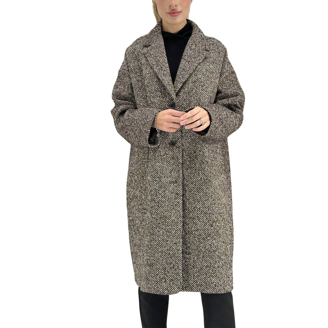 Ottod'Ame, Cappotto, Donna, Tessuto Misto, Marrone