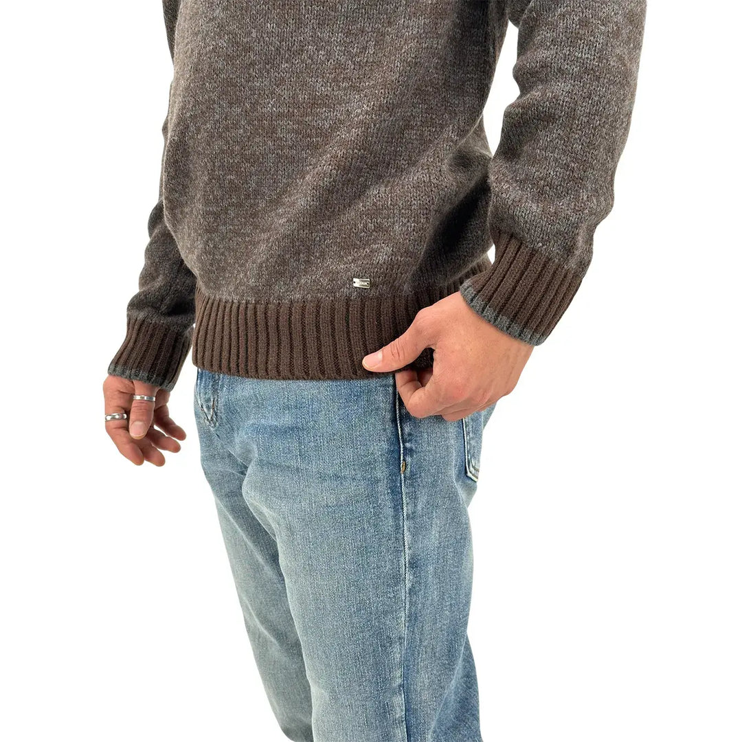 Markup, Maglia, Uomo, Girocollo, Marrone