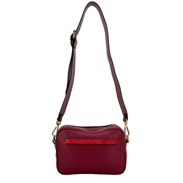 Avenue67 Olga Borsa Donna, Tracolla, Crossbody, Camoscio, Rosso