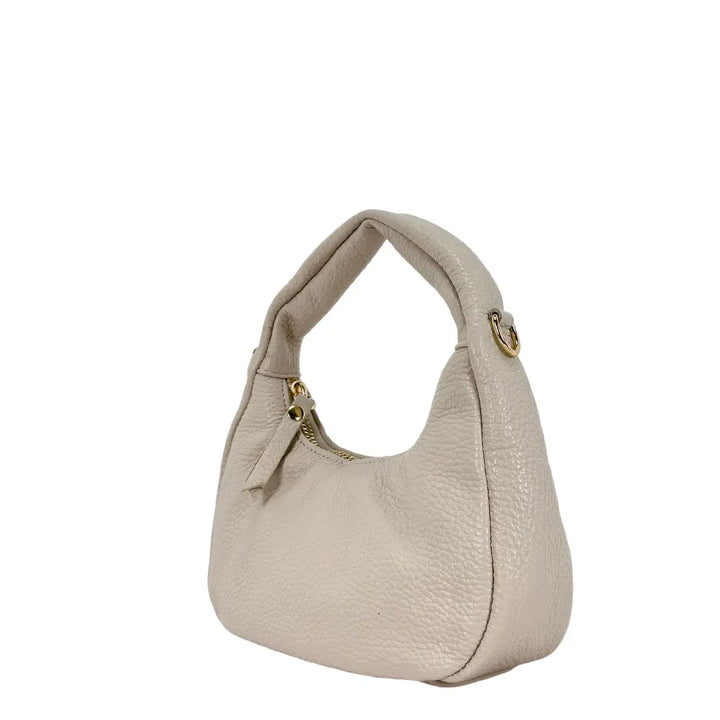 Bassini Borsa Donna Piccola in Pelle Burro Mini Sacca a Mano con Tracolla Rimovibile