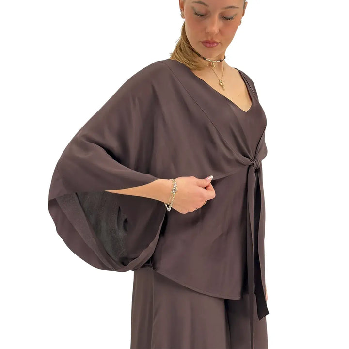 Ottod'Ame, Top, Donna, Tessuto Misto, Marrone
