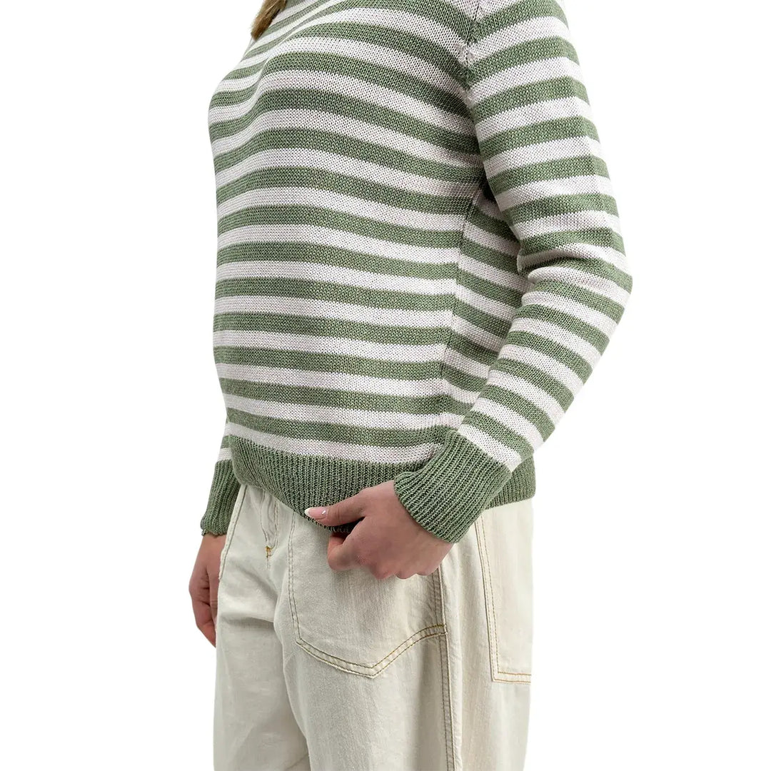 Bassini, Maglia a Righe, Donna, Cotone, Rosa e Verde