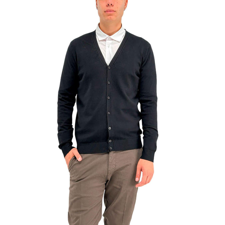 MarKup Maglia Uomo, Cardigan, Tinta Unita, Tessuto Misto, Nero