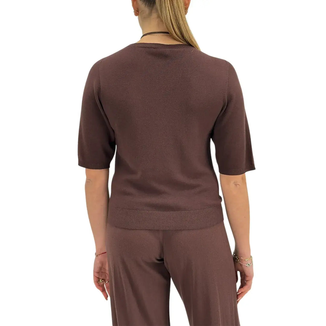 Kontatto, Maglia, Donna, Girocollo, Marrone
