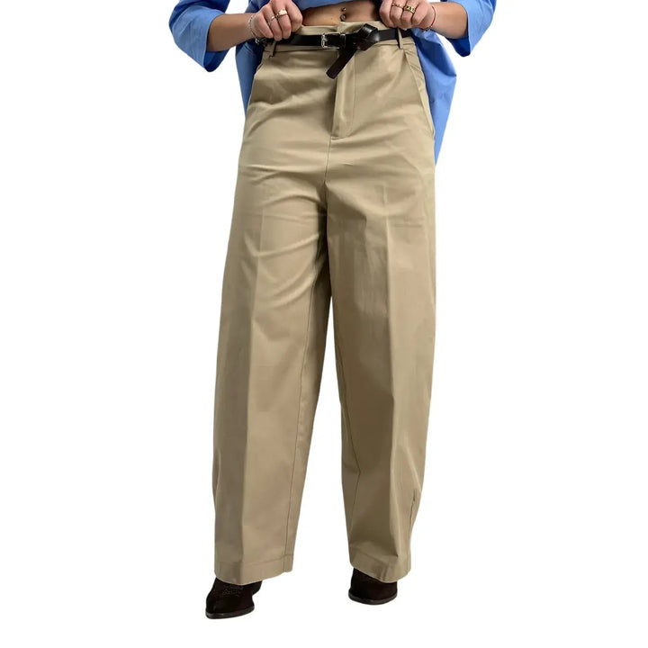 Kontatto, Pantaloni Palazzo, Donna, Cotone, Marrone