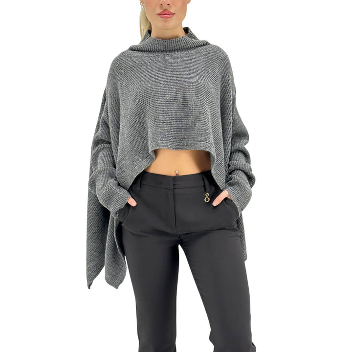 Relish, Maglia, Donna, Taso, Collo Alto, Acrilico, Grigio