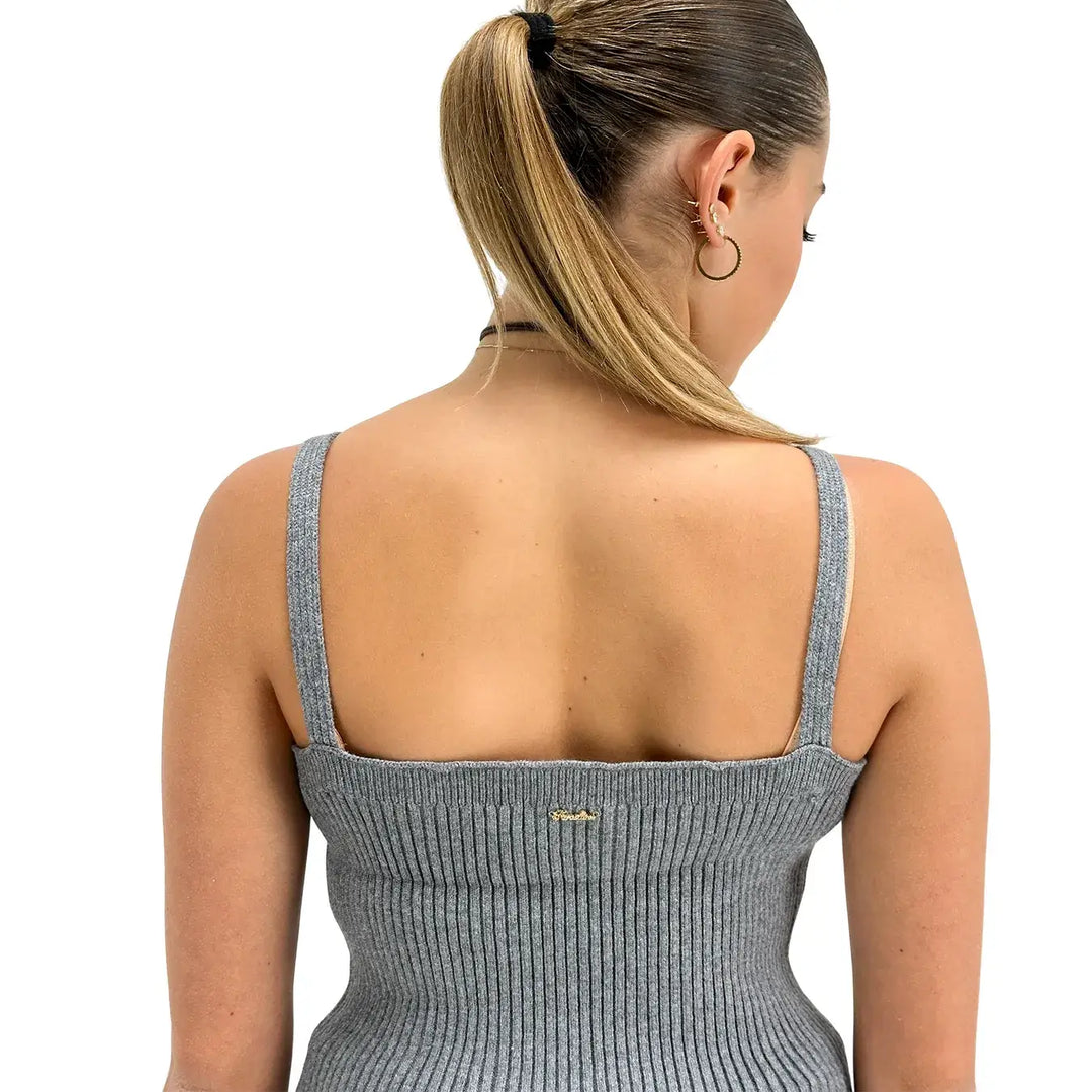 Koralline, Canotta, Donna, Tessuto Misto, Grigio