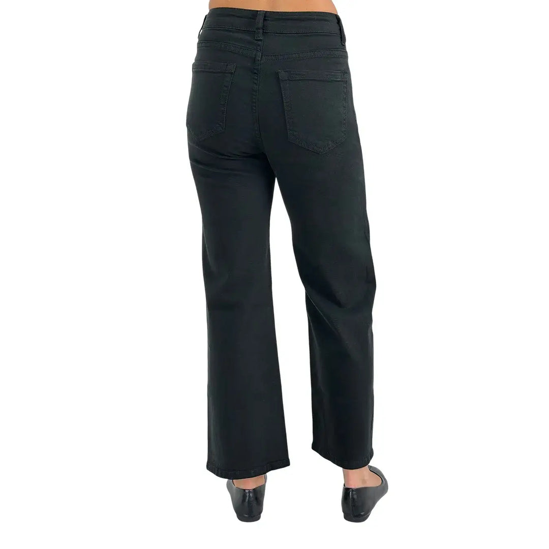 Bassini Jeans Donna Nero Over in Morbido Bull di Cotone Elasticizzato