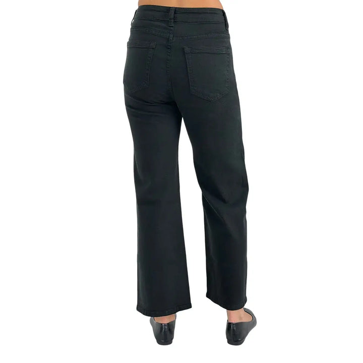 Bassini Jeans Donna Nero Over in Morbido Bull di Cotone Elasticizzato