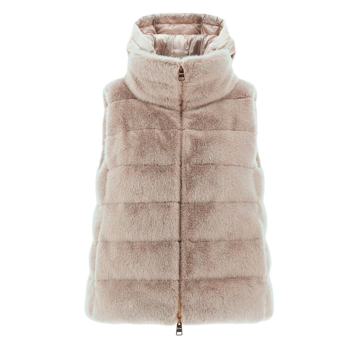 Herno Gilet Smanicato In New Lady Faux Fur Donna, Trapuntato, Chantilly