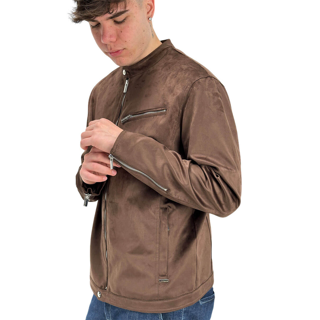 MarKup Giubbotto Uomo, Jacket Bomber, Ecopelle, Marrone