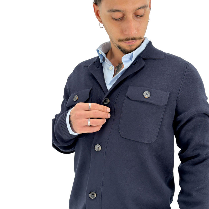 Markup, Cardigan, Uomo, Viscosa, Blu