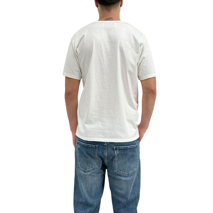 Amaránto T-Shirt Basic Uomo, Girocollo, Cotone, Bianco