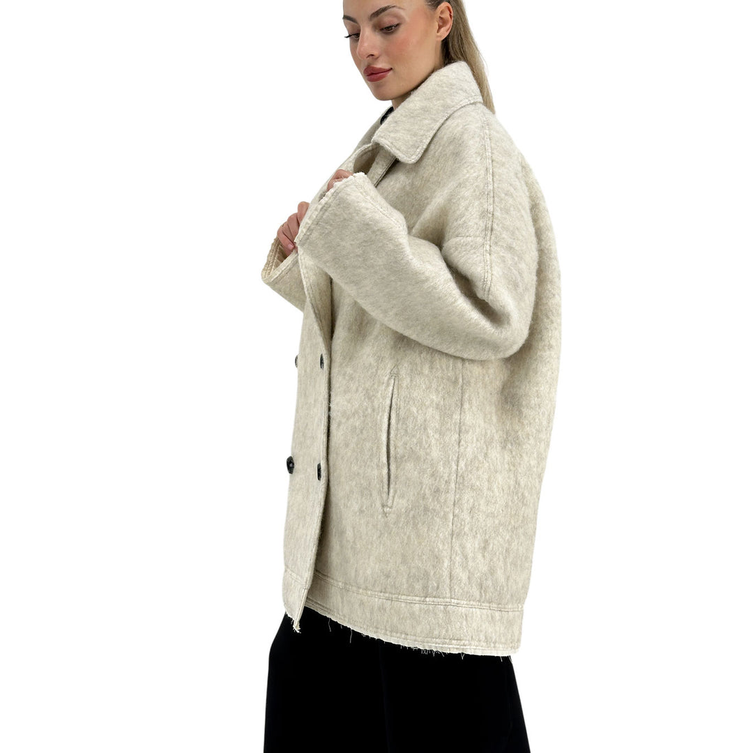 Oof Wear, Cappotto, Donna, Tessuto Misto, Bianco