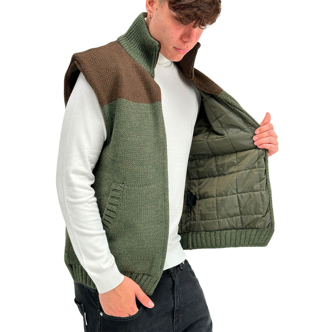 I'm Brian Maglia Uomo, Gilet, Imbottito, Lana, Verde