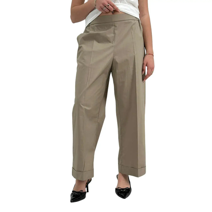 Meimeij, Pantaloni, Donna, Largo, Cotone, Beige
