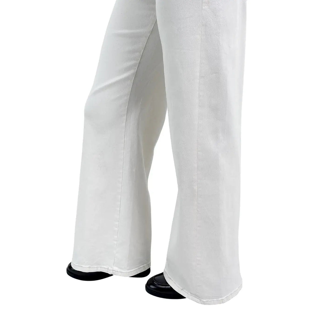 Bassini Jeans Donna Panna Palazzo in Cotone Elasticizzato Morbido