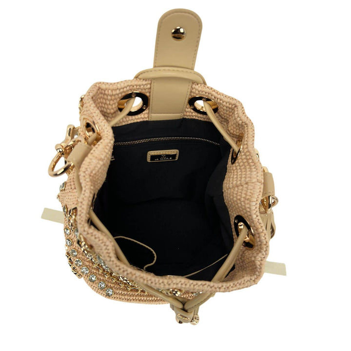 La Carrie Andromeda Borsa Donna, Secchiello, Ecopelle, Catene, Beige