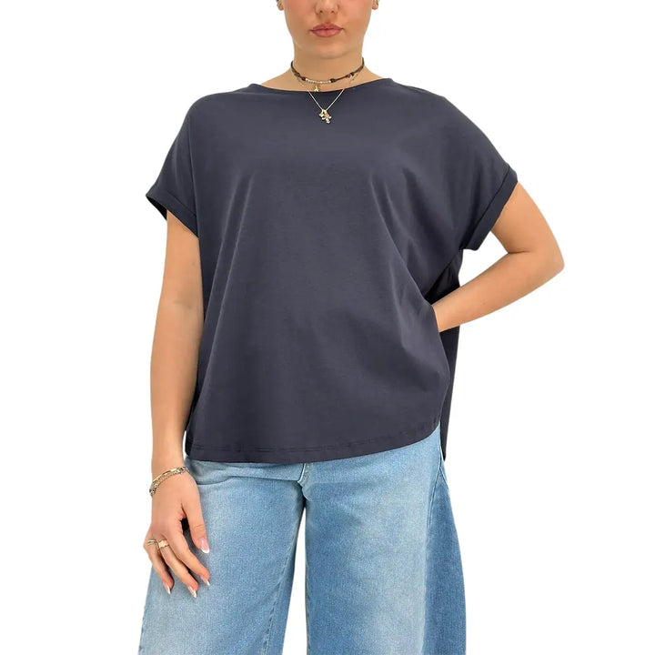 Ottod'Ame, T-Shirt, Donna, Cotone, Blu Night