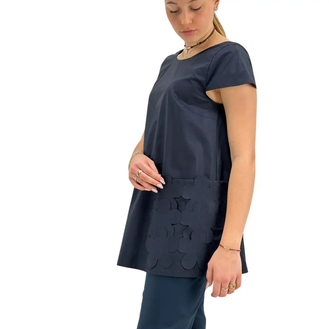 Meimeij, Blusa, Donna, Cotone, Blu