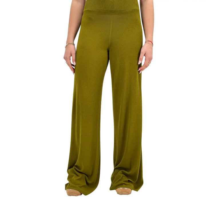Kontatto, Pantaloni, Donna, Palazzo, Verde