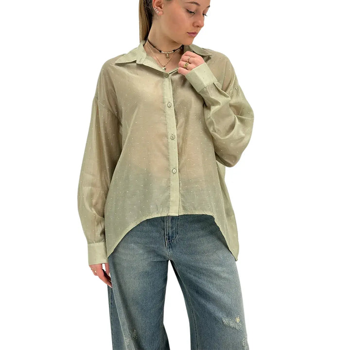 Kontatto, Camicia, Donna, Strass, verde